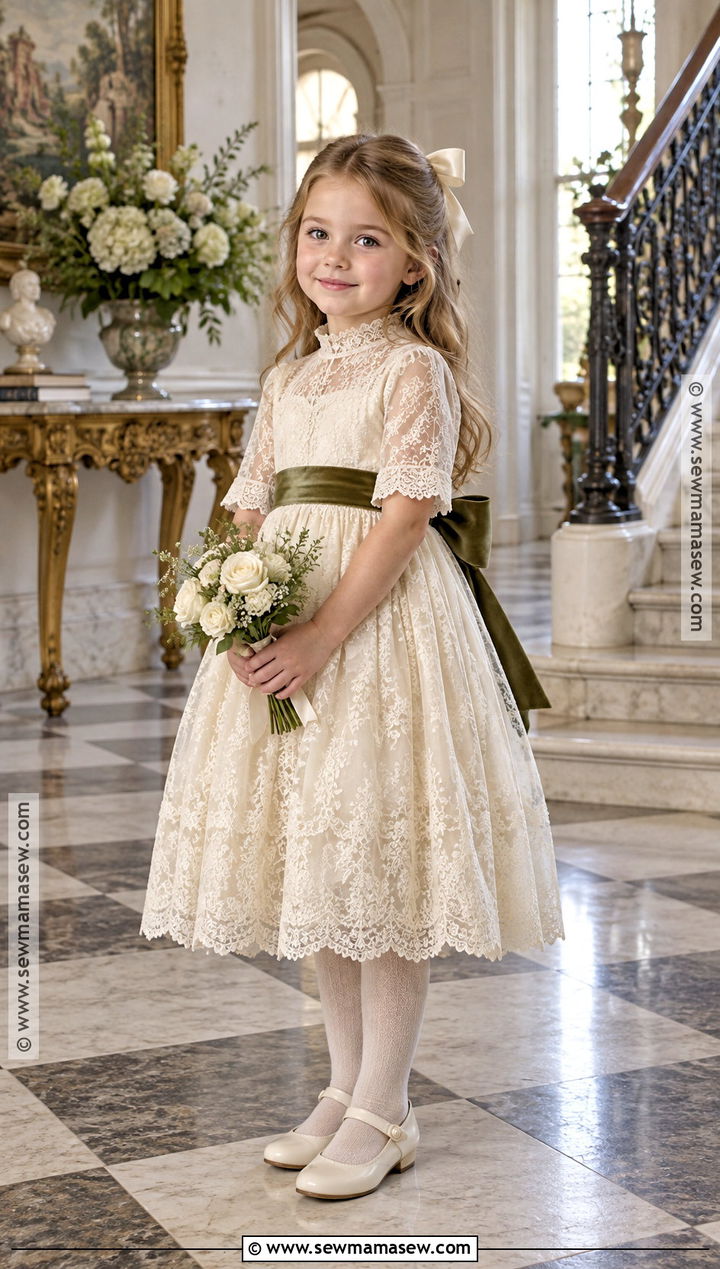 Antique Ivory Heirloom Flower Girl Dress - 20 Fall Wedding Flower Girl Dresses