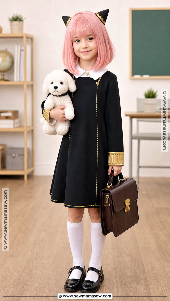 Anya Forger Cosplay With Black School Dress - 40 anime cosplay outfits