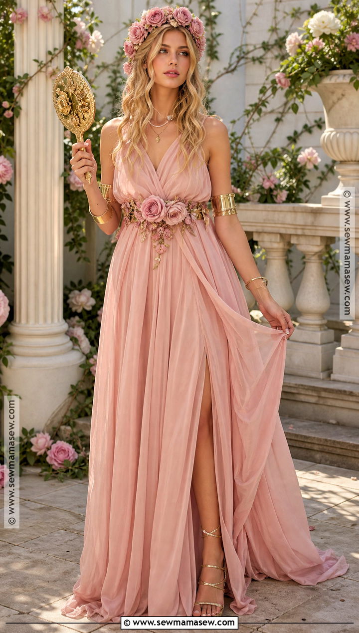 Aphrodite Pink Rose Costume - 50 greek goddess costume ideas