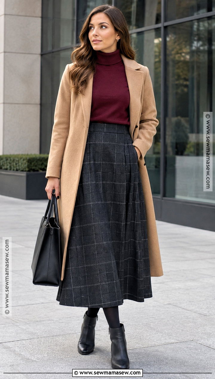 Apostolic Fall Turtleneck and A Line Skirt Outfit - 15 apostolic fall outfits 2026