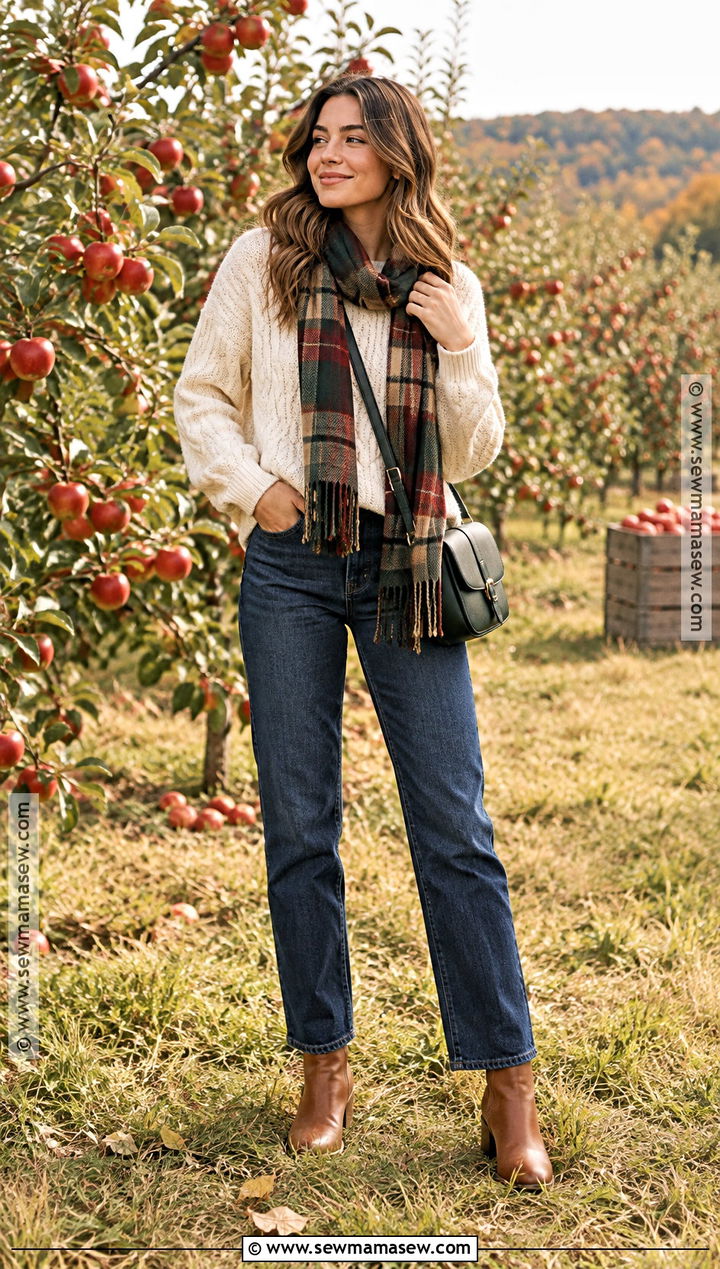 Apple Orchard Cable Knit Sweater Outfit - 25 Apple Orchard Outfit Fall Ideas