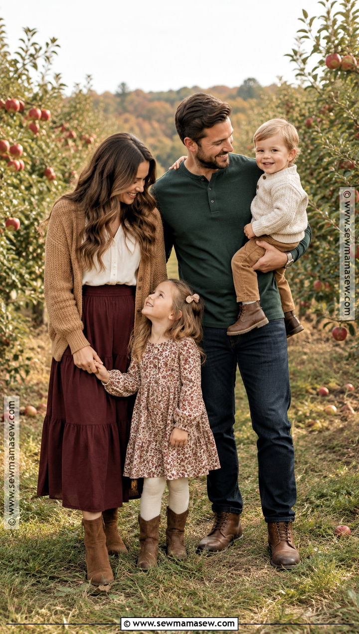 Apple Orchard Fall Family Picture Outfit - 25 outdoor fall family pictures outfits