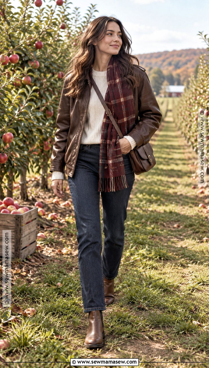 Apple Orchard Leather Jacket Outfit - 25 Apple Orchard Outfit Fall Ideas