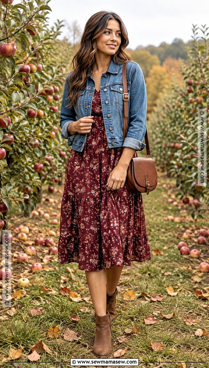 Apple Orchard Midi Dress Outfit - 25 Apple Orchard Outfit Fall Ideas