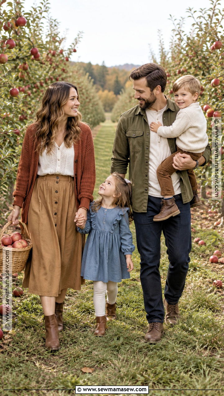 Apple Orchard October Family Photo Outfits - 25 october family photos outfits