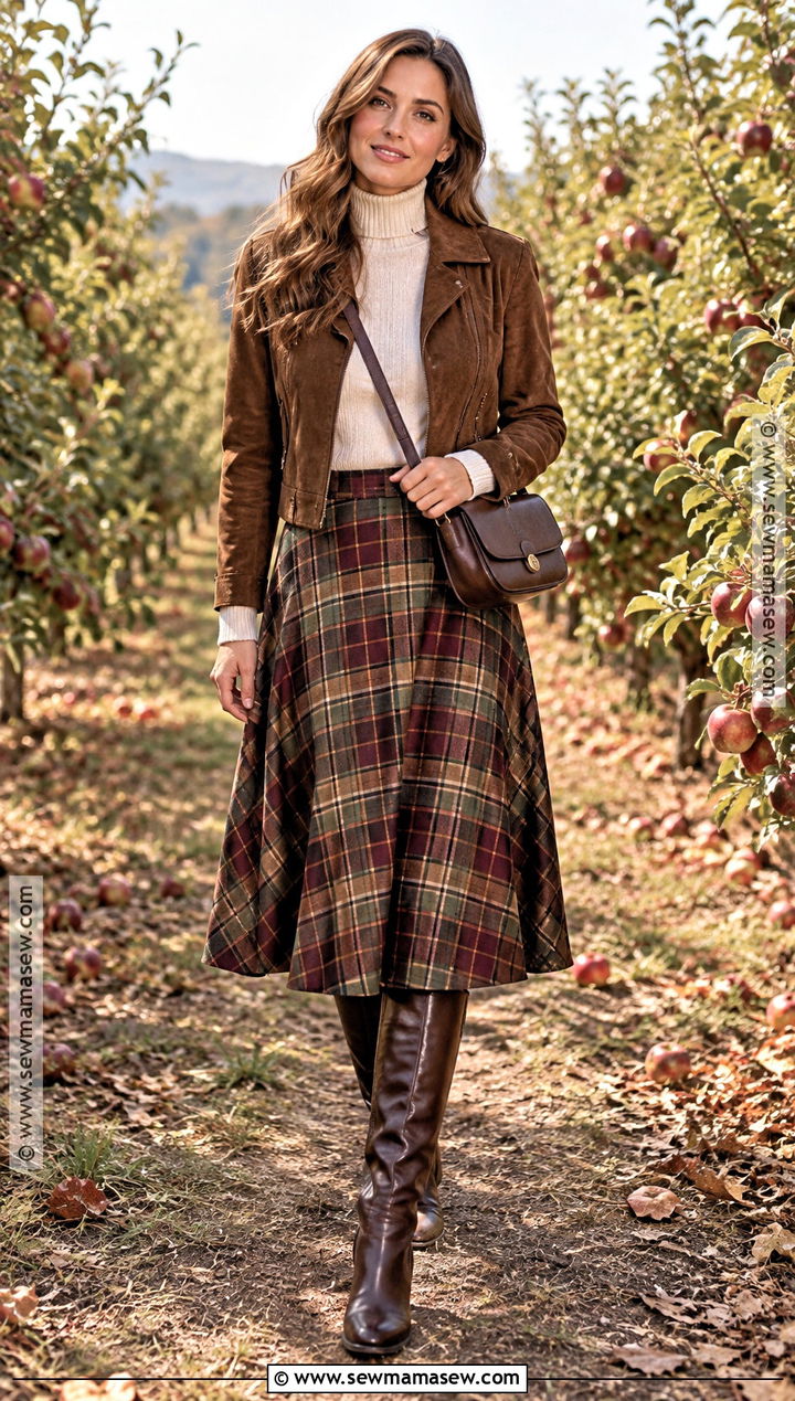 Apple Orchard Plaid Skirt Outfit - 25 Apple Orchard Outfit Fall Ideas