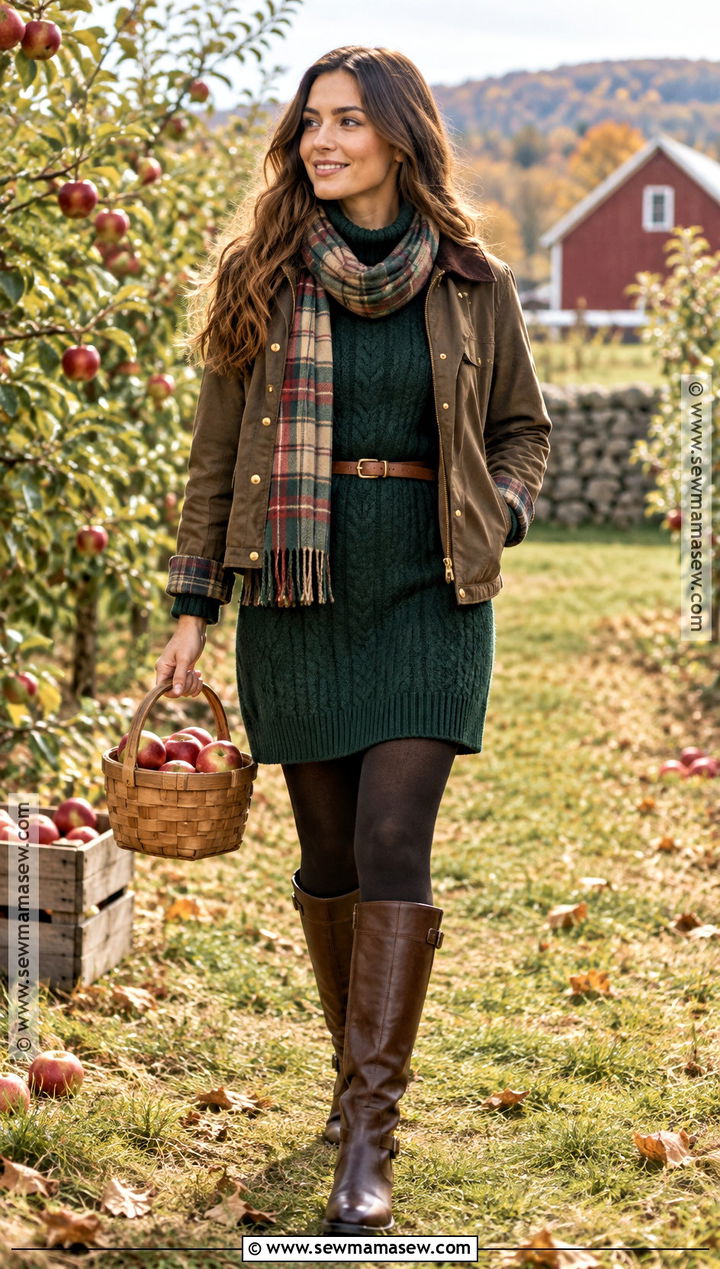 Apple Orchard Sweater Dress Outfit - 25 Apple Orchard Outfit Fall Ideas