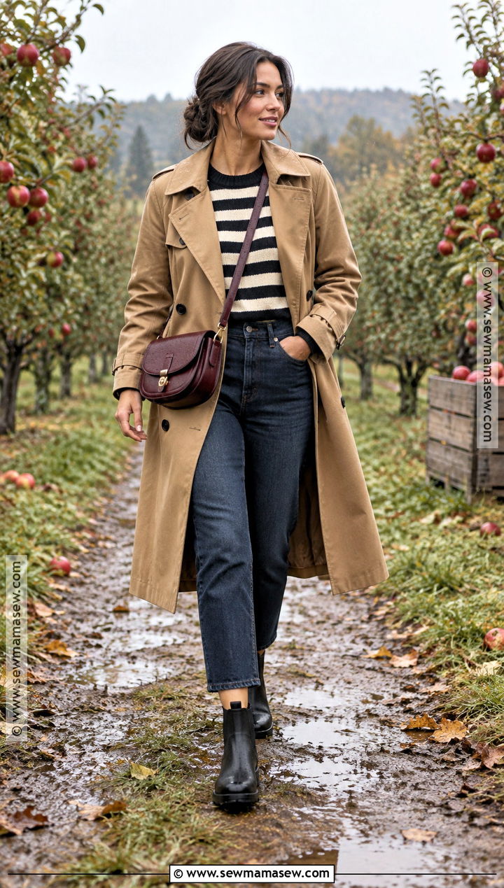 Apple Orchard Trench Coat Outfit - 25 Apple Orchard Outfit Fall Ideas