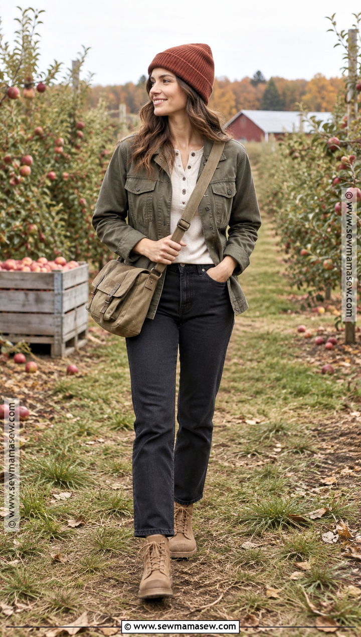 Apple Orchard Utility Jacket Outfit - 25 Apple Orchard Outfit Fall Ideas