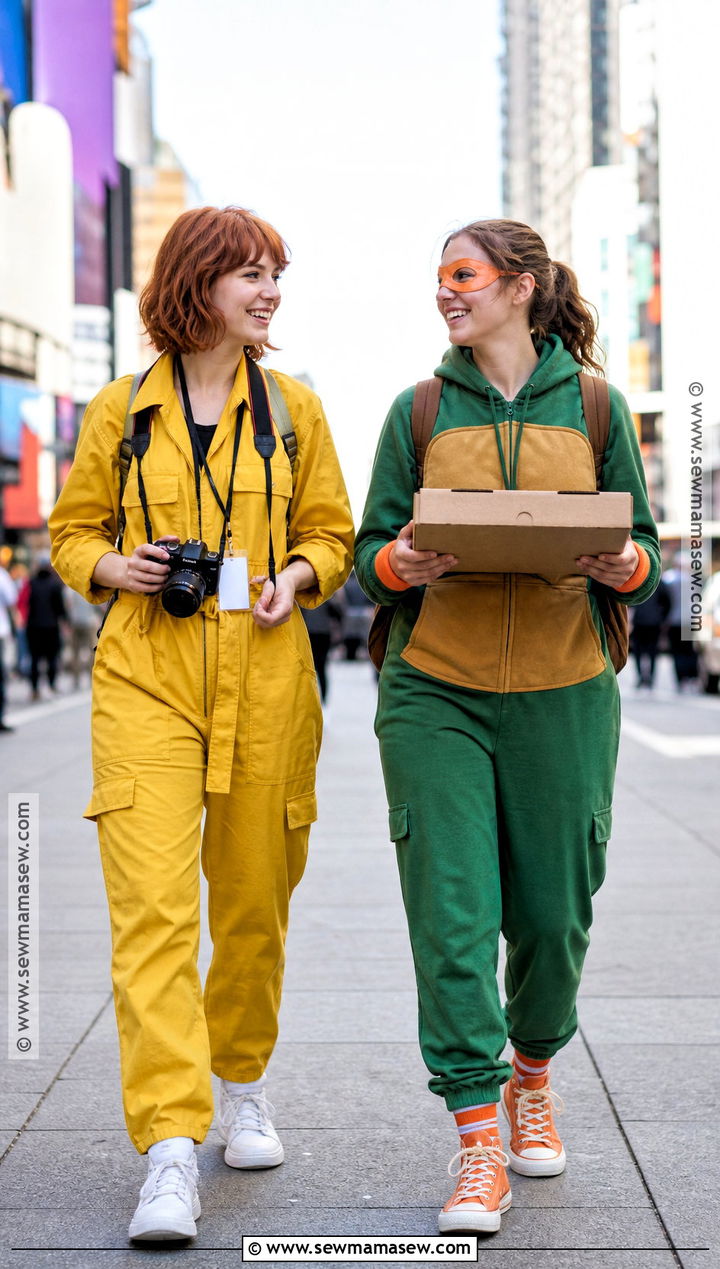 April ONeil And Michelangelo Best Friend Costume - 40 ninja turtles costume ideas