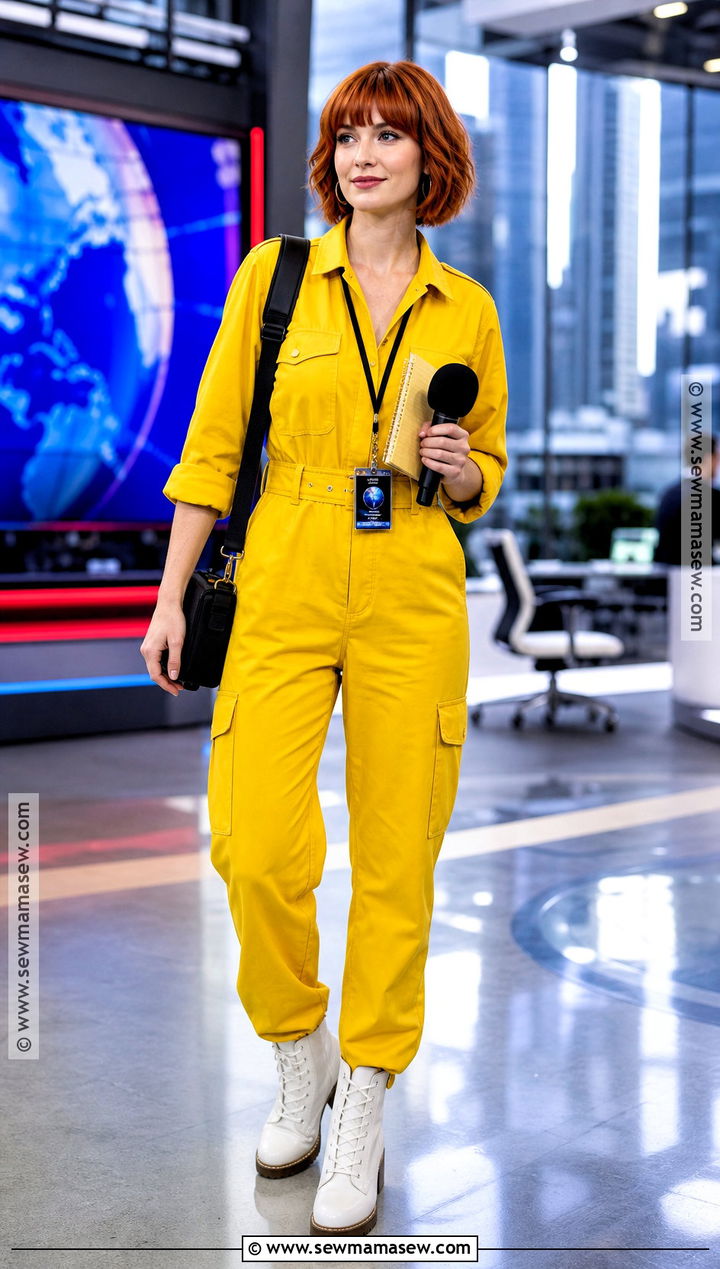 April ONeil Costume With Yellow Jumpsuit - 40 red hair costume ideas