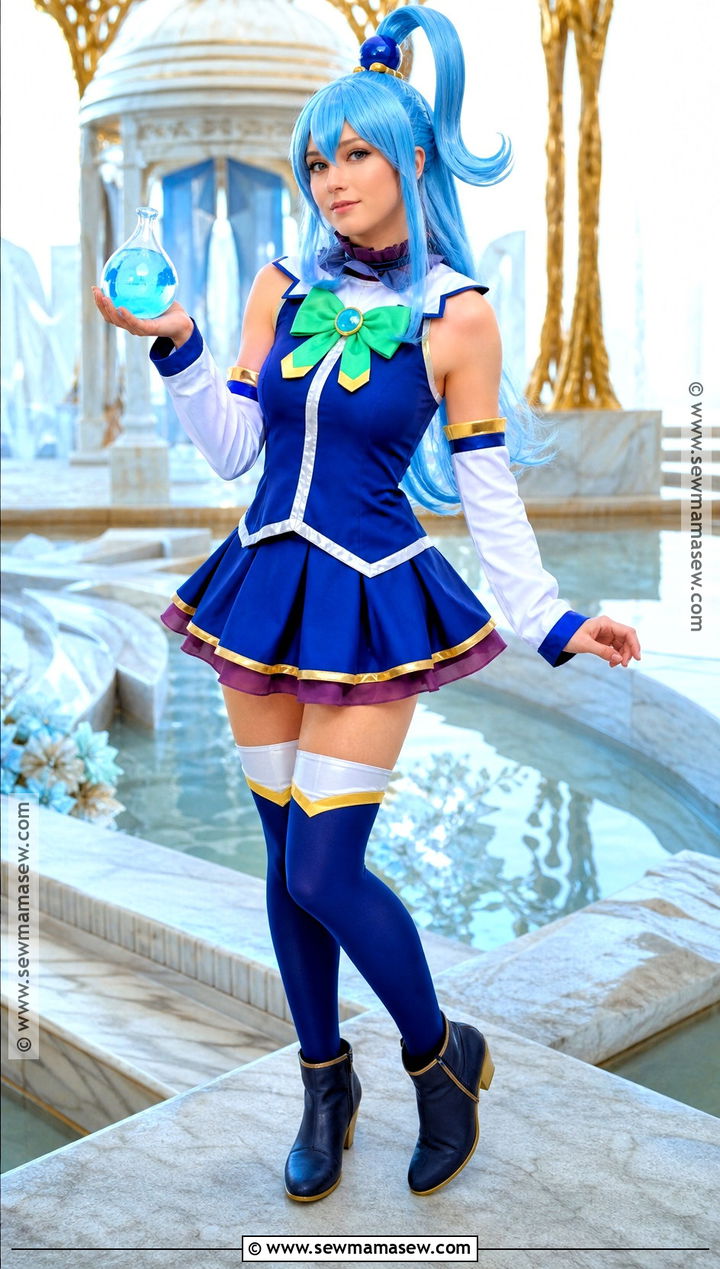 Aqua Anime Costume With Blue Ponytail - 30 blue hair costume ideas