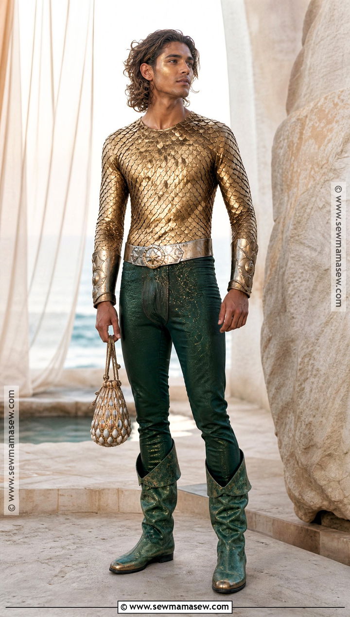 Aquaman Costume With Gold Scale Top - 30 dc characters costumes