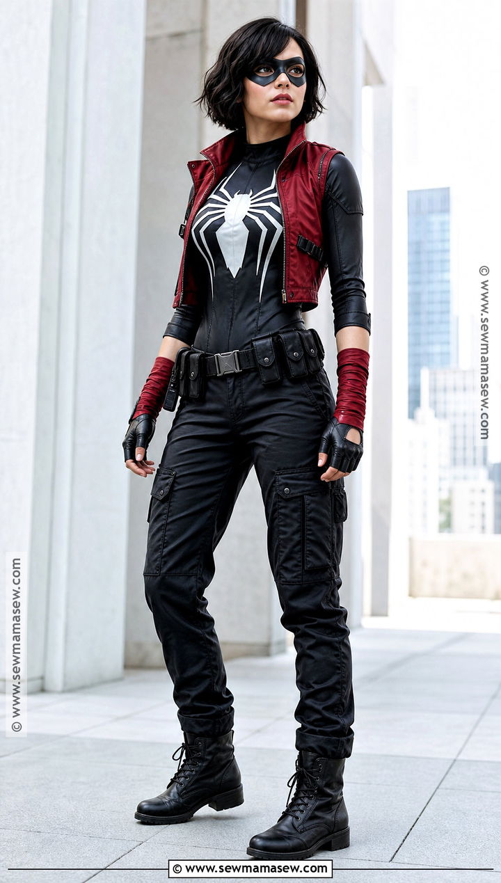 Araa Costume With Black Utility Pieces - 35 spider man costume ideas for women