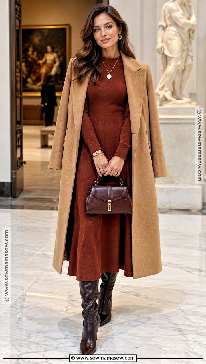 Arabian Spice Autumn Dress Outfit - 15 autumn fashion color trends