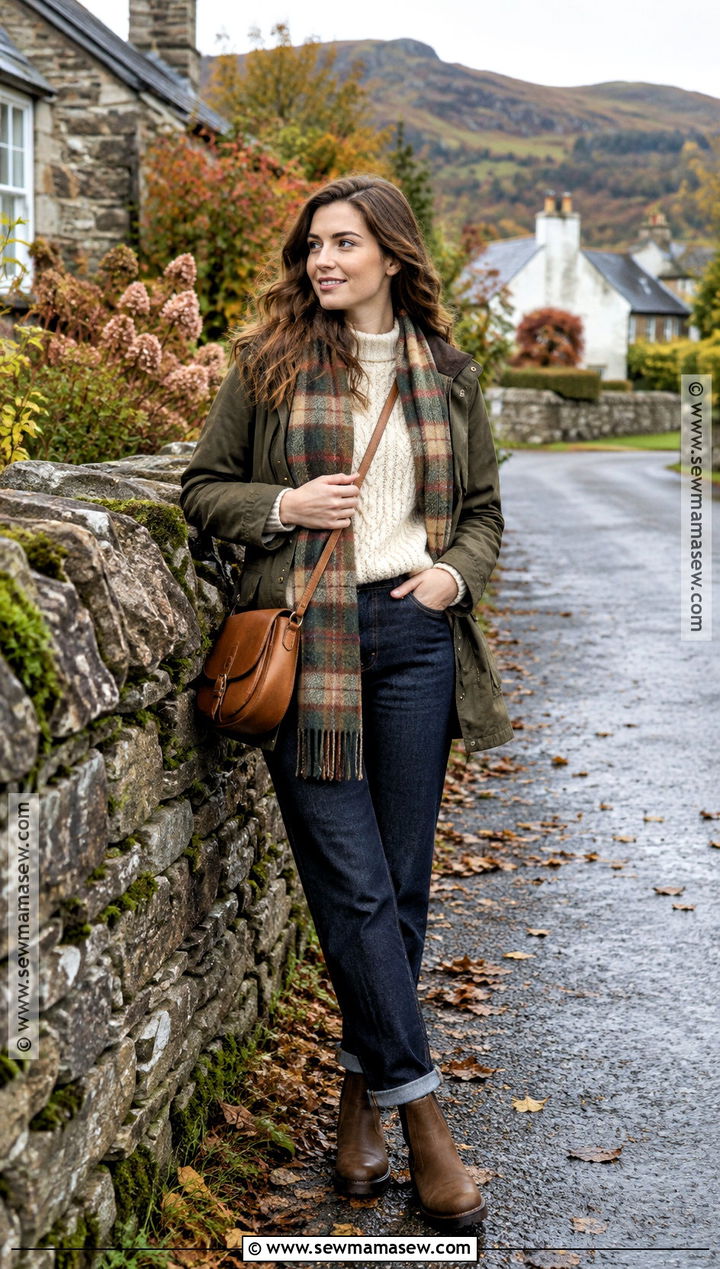 Aran Sweater And Straight Leg Jeans Ireland Outfit - 15 Ireland Travel Outfits October