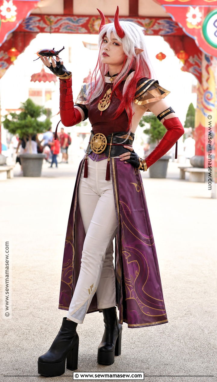 Arataki Itto Cosplay With Purple Oni Details - 30 genshin cosplays