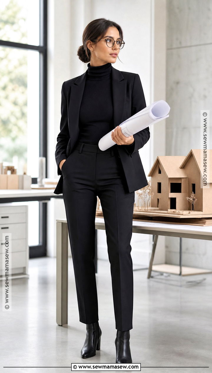 Architect Costume With Black Outfit And Blueprints - 30 job costumes