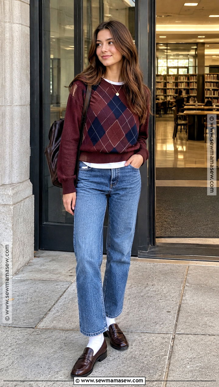Argyle Sweater Back To School Outfit - 20 Back To School Styles