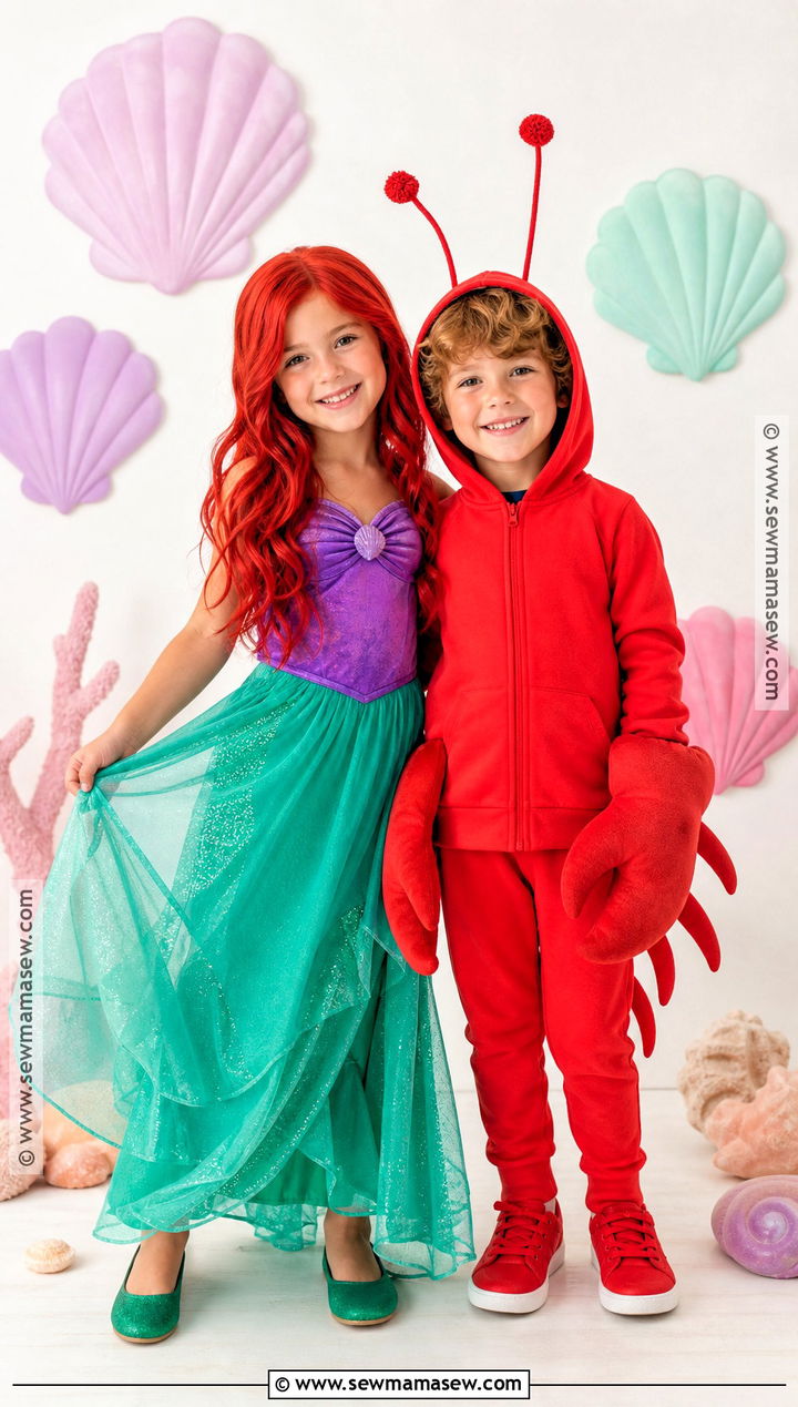Ariel And Sebastian Sibling Costume - 35 brother and sister halloween costumes