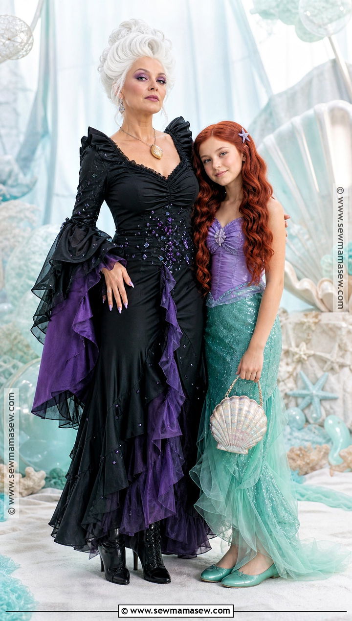 Ariel And Ursula Costume - 35 Mother Daughter Halloween Costumes