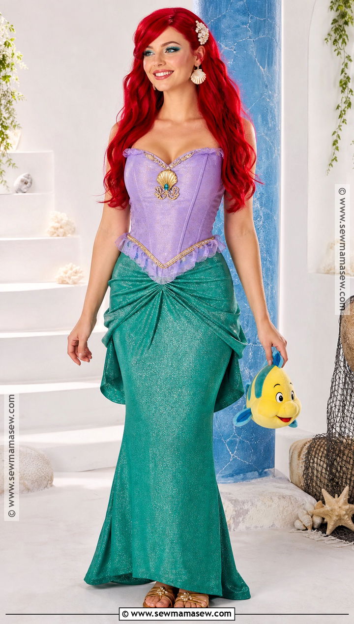 Ariel Costume With Purple Top And Green Skirt - 30 disney dress up ideas