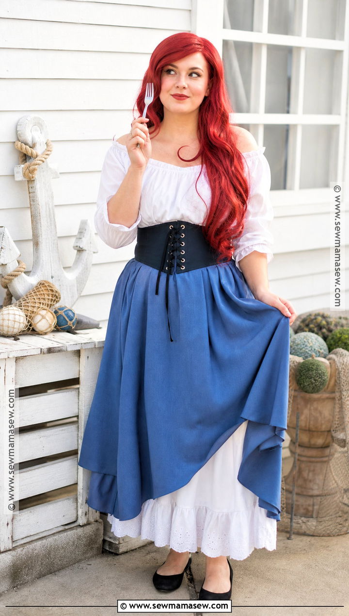 Ariel Land Costume With Blue Skirt - 30 Simple Disney Costumes