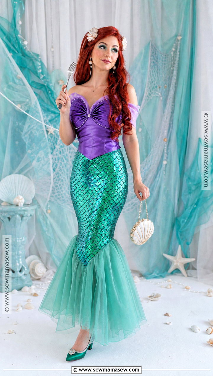 Ariel Mermaid Princess Costume - 45 princess halloween costume ideas