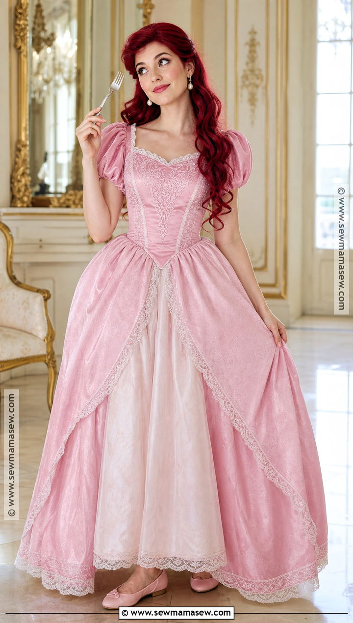 Ariel Pink Dinner Dress Costume - 40 little mermaid costume ideas