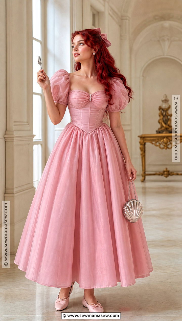 Ariel Pink Gown Costume - 45 princess halloween costume ideas