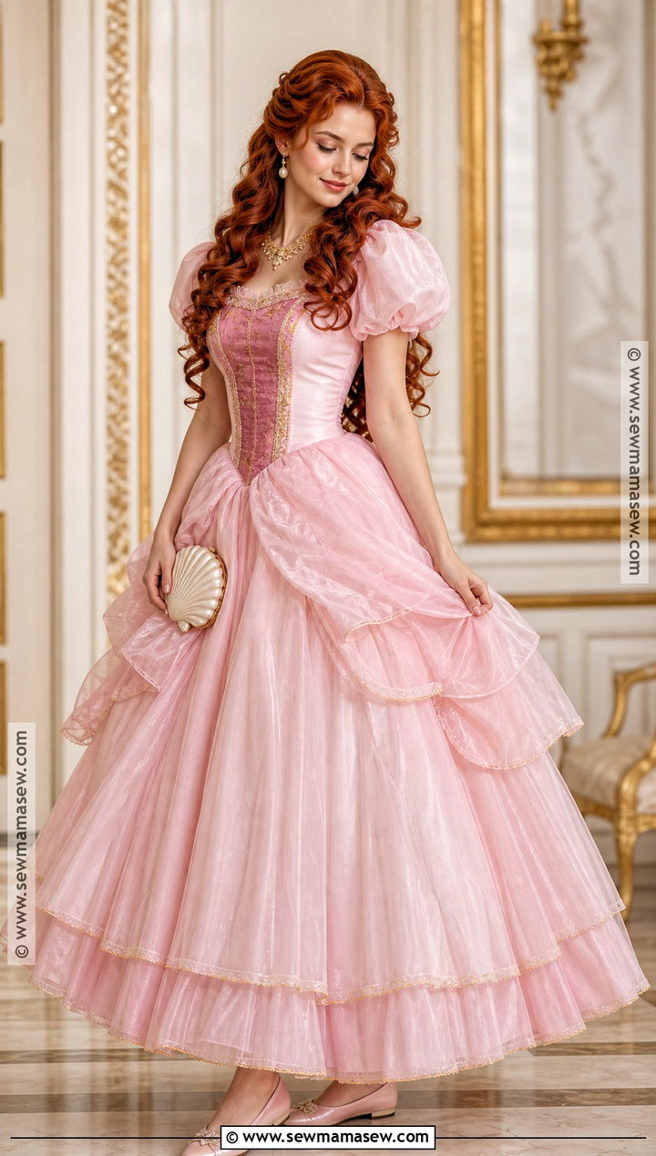 Ariel Pink Palace Gown Costume - 45 disney princess costumes