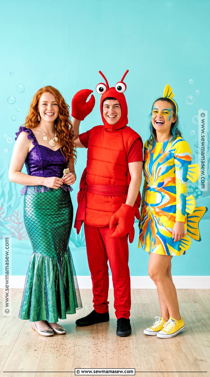 Ariel Sebastian And Flounder Costume - 30 trio disney costumes