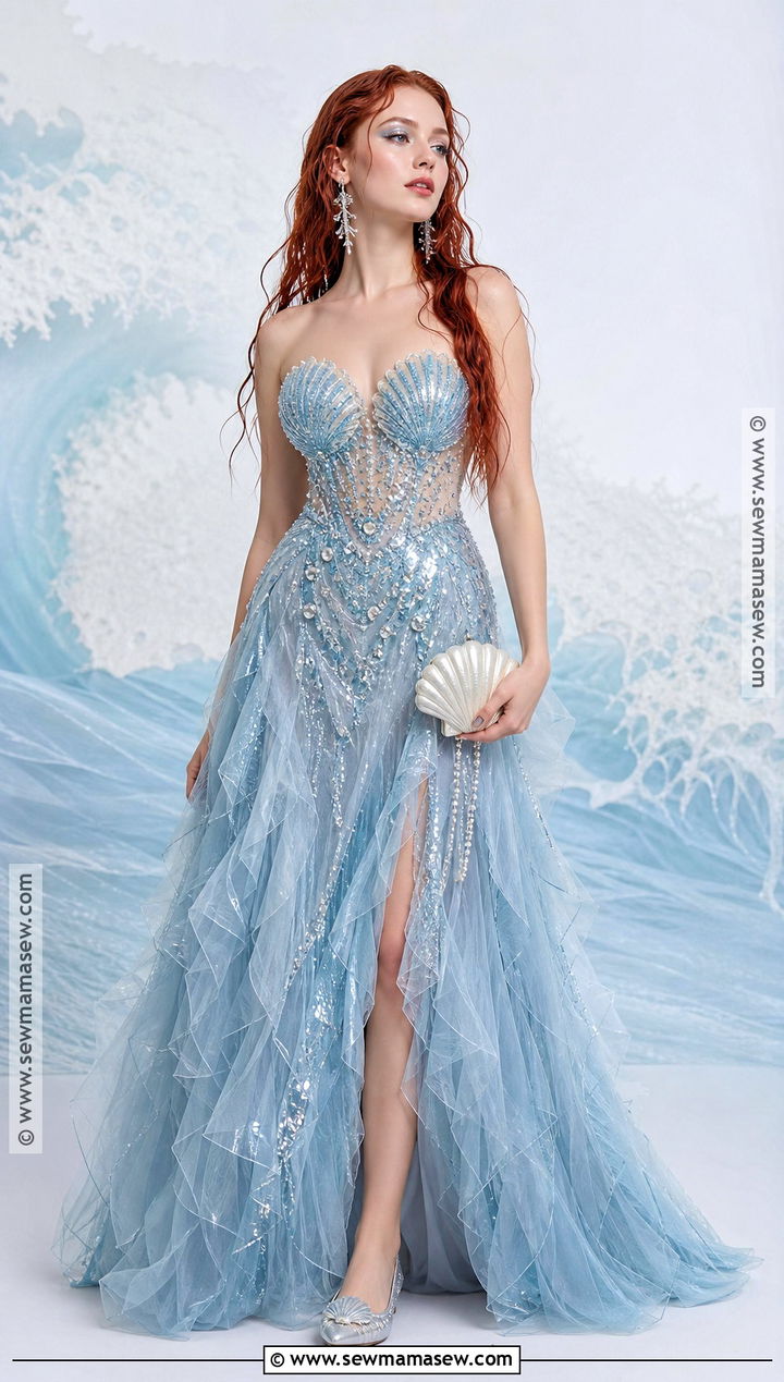 Ariel Sparkling Sea Dress Costume - 40 little mermaid costume ideas