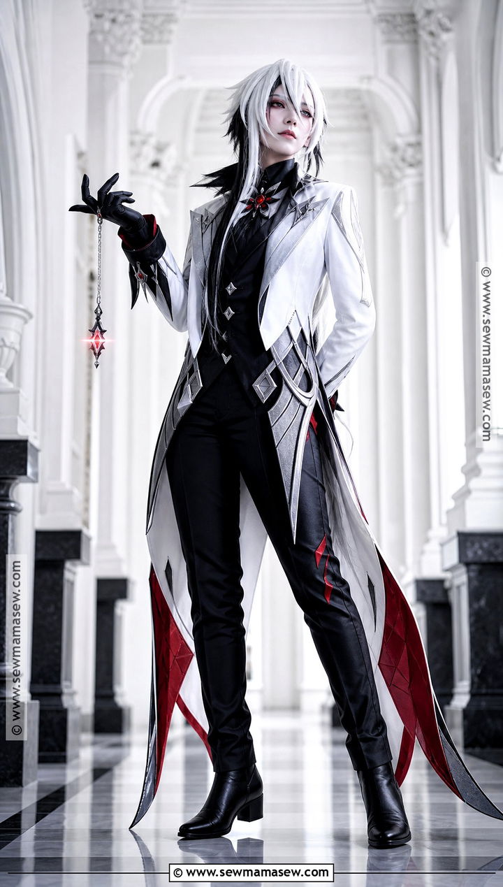 Arlecchino Cosplay With White Tailcoat - 30 genshin cosplays