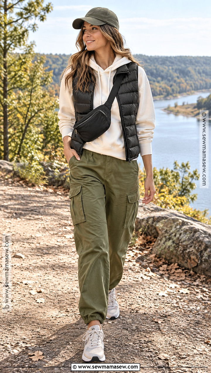 Army Green Pants With Hoodie And Puffer Vest - 15 army green pants outfit fall