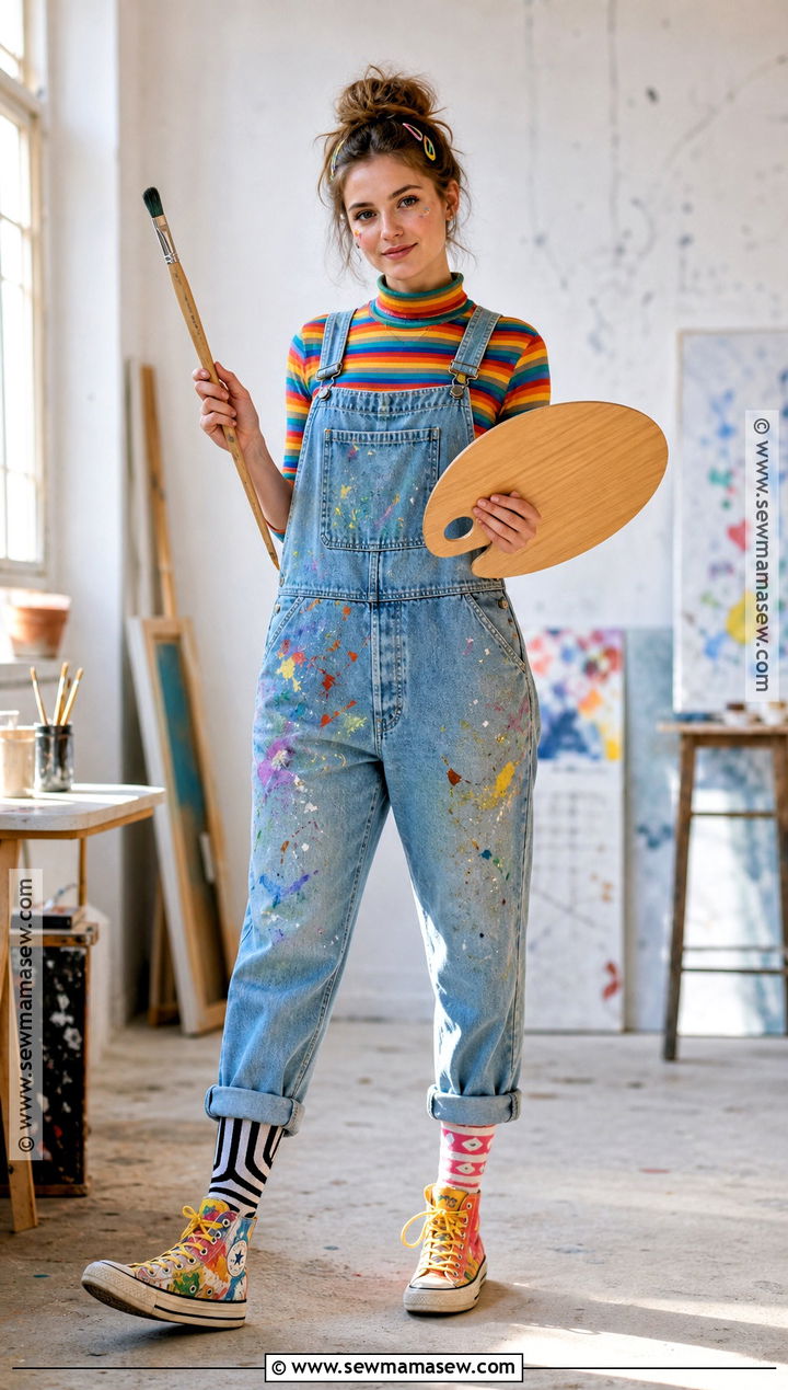 Art Hoe Costume With Painted Overalls - 30 aesthetic costumes