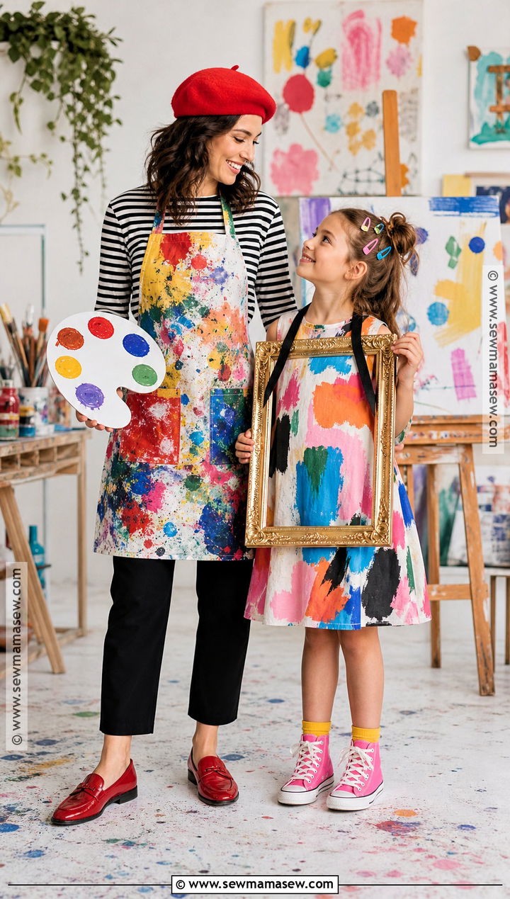Artist And Painting Mom And Daughter Costume - 35 mom and daughter halloween costumes