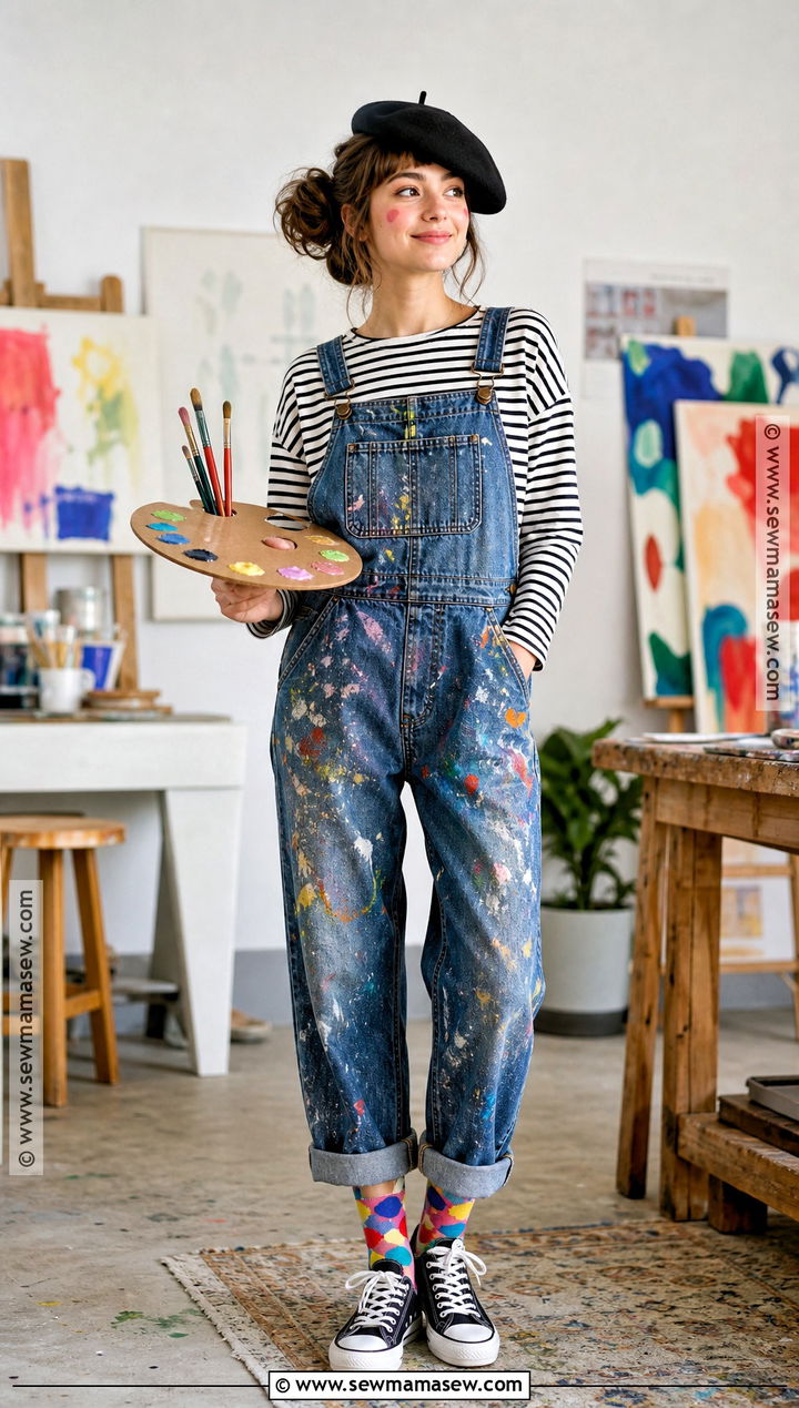 Artist Costume With Paint Splattered Overalls - 30 Individual Halloween Costumes