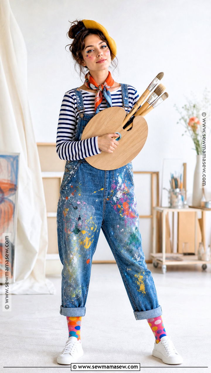 Artist Costume With Paint Splattered Overalls - 50 costume ideas