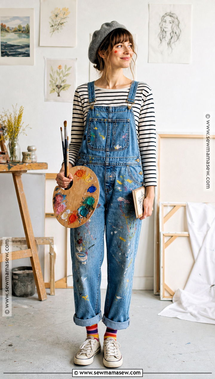 Artist Costume With Paint Splattered Overalls - 50 cute halloween costumes