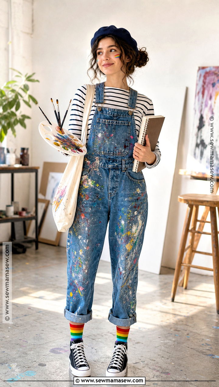 Artist Costume With Paint Splattered Overalls - 30 dress up costumes