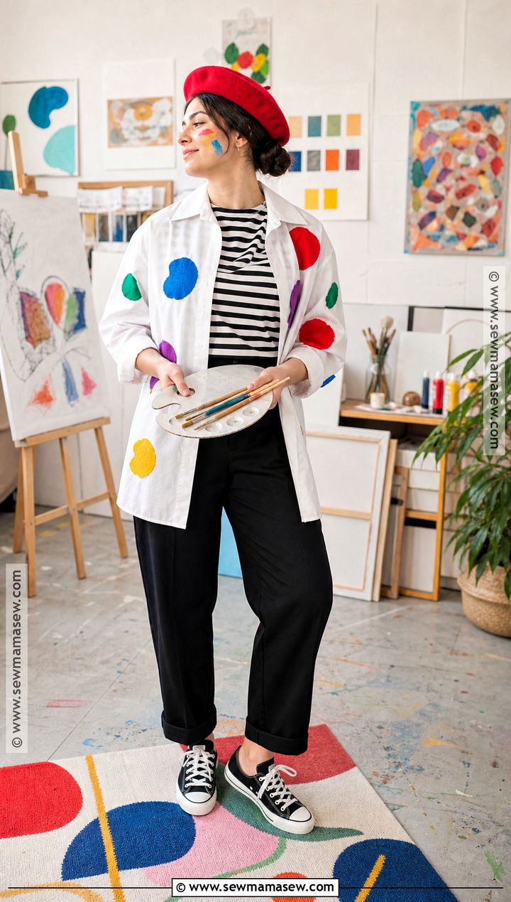 Artist Costume With Paint Splattered Shirt - 40 simple halloween costume ideas