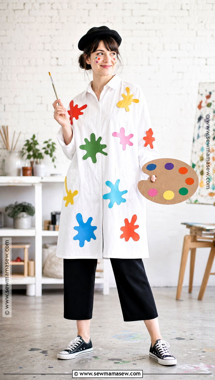 Artist Costume With Paint Splattered Shirt - 35 Halloween Costumes Easy Last Minute