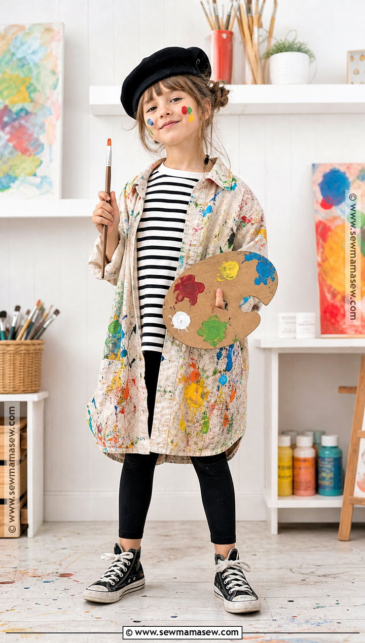 Artist Costume With Paint Splattered Smock - 30 last minute costume ideas for kids