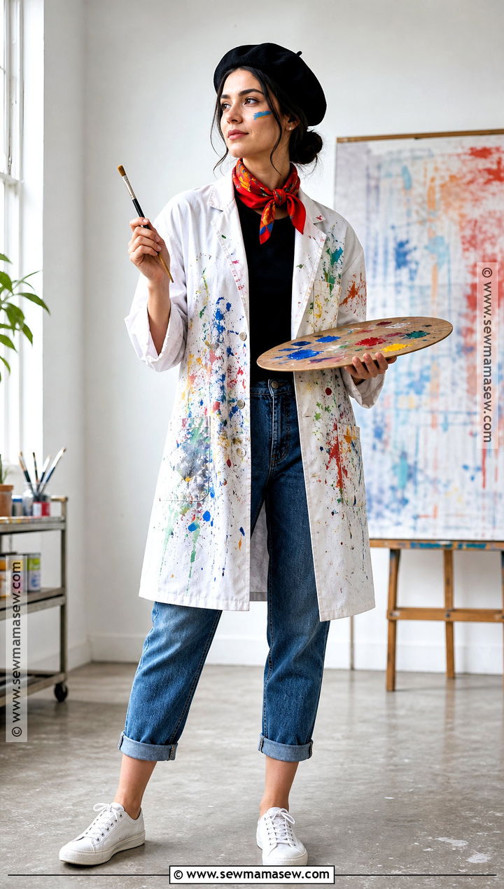 Artist Costume With Paint Splattered Smock - 30 basic costume ideas