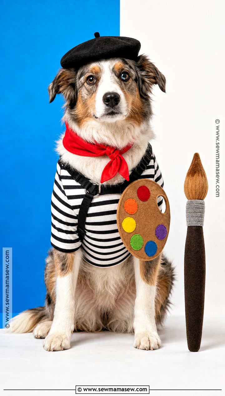 Artist Dog Costume - 40 dog costume ideas