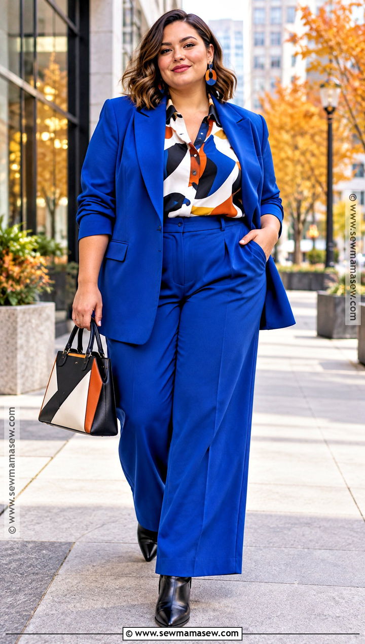 Artsy Fall Outfit With A Colorful Suit And Graphic Shirt - 20 Artsy Fall Outfits
