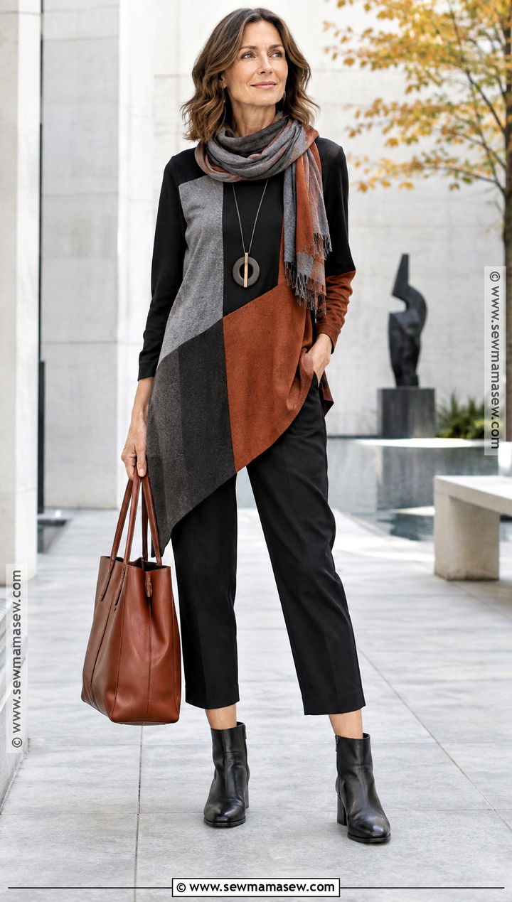 Artsy Fall Outfit With A Tunic And Cropped Trousers - 20 Artsy Fall Outfits