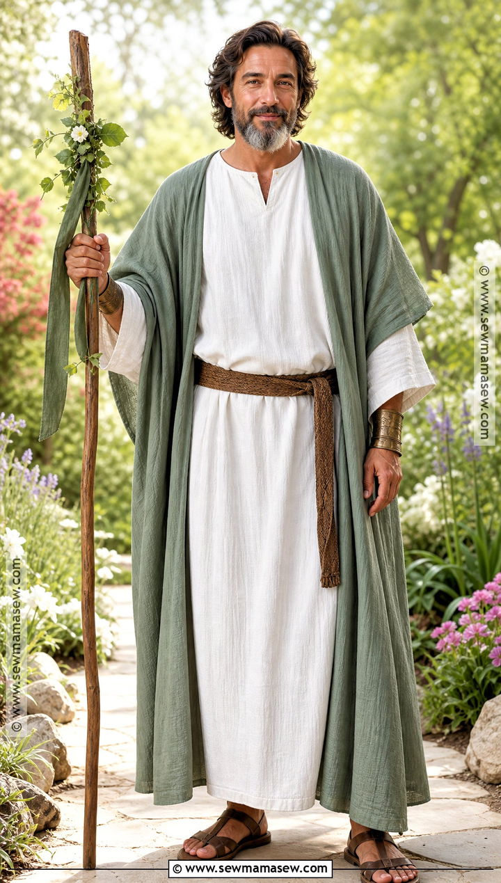 Asclepius Greek God Costume With Green Healing Robe - 30 greek gods costume ideas
