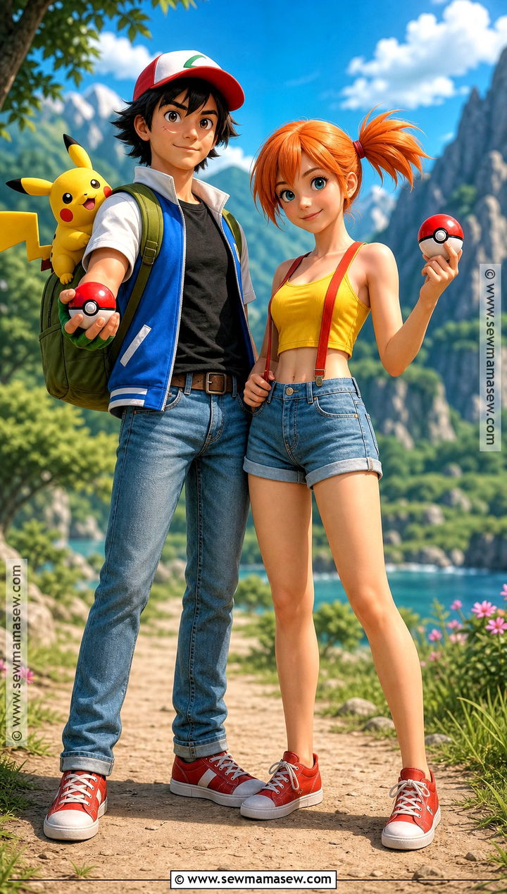 Ash And Misty Pokemon Couple Costume - 30 90S Costume Ideas for Couples